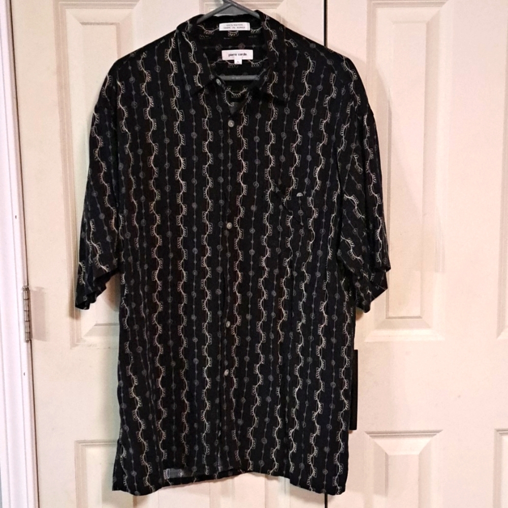 Pierre Cardin Black and White Patterned Shirt - Picture 1 of 3